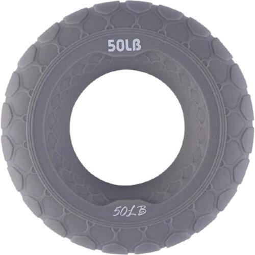 Portable 50LB 3" Hand Wrist Gripper Ring Muscle Power Training Exerciser Gray