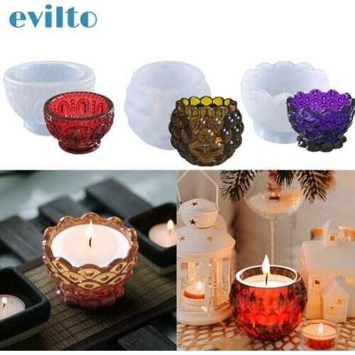 DIY Crystal Glue Mold Flowerpot Plant Pot Epoxy Resin Mold Creative Candlestick Holder Silicone Potted Embossed Bowl Mould