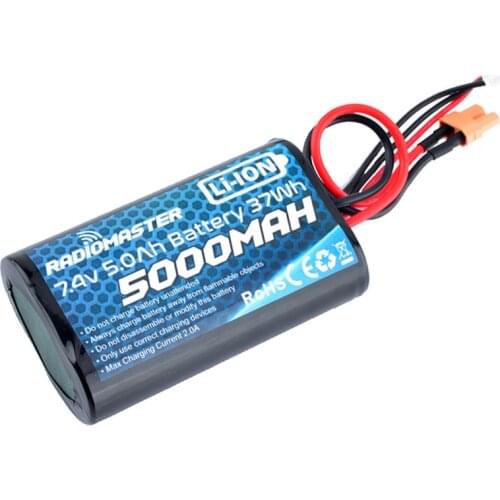 RadioMaster 5000mah 7.4V 2S 37wh Lipo Battery High Capacity JST-XH and XT30 Plug for TX16S TX18S Remote Control Transmitter