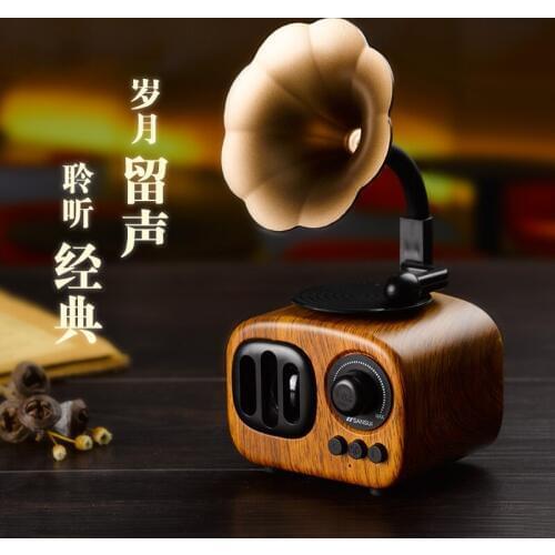 Retro Phonograph Wireless Bluetooth Speaker Card U Disk Birthday Gift Nostalgic Mobile Phone Player Audio