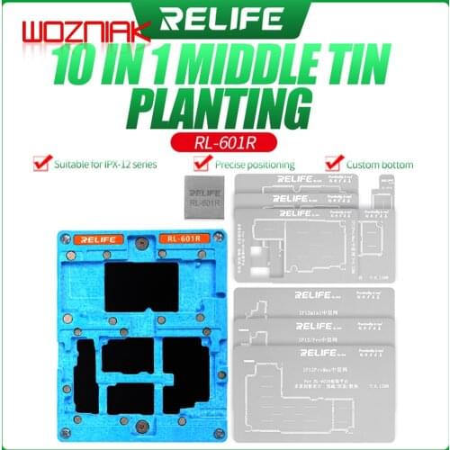 RL-601R 10 In 1 Strong Magnetic Adsorption Multiple Modles Middle-Level Tin Planting Table Middle Stencil For Iphone X-12ProMax