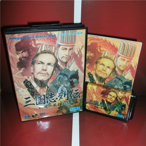 Sangokushi Retsuden(Chinese language) Japan Cover with Box and Manual For Sega Megadrive Genesis Video Game Console MD card