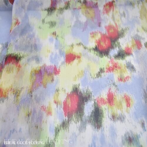 LEO&LIN Hazy Color Silk Georgette Chiffon Light Skirt Shirt Fabric Fabric DIY Patchwork Tissue