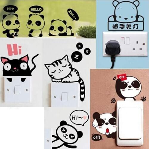 Funny Cute Switch Stickers Cartoon Animals Window Decoration Door Stickers Wall Poster Living Room Wall Stickers Home Decoration