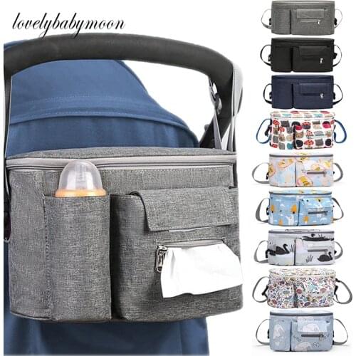 Baby Stroller Organizer Bag Mummy Diaper Bag Hook Baby Carriage Waterproof Large Capacity Stroller Accessories Cart Hanging Bag