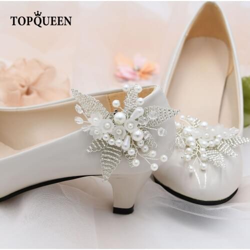 TOPQUEEN-X07 Buckles-Decoration Shoe-Clips Wedding Luxury Fashion Pearls Rhinestone Butterfly Accessories Pinkage