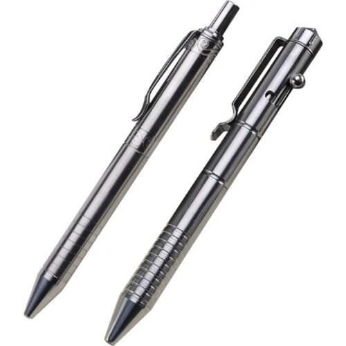 Solid Titanium Alloy Gel Ink Pen Retro Bolt Action Writing Tool School Office Stationery Supplies