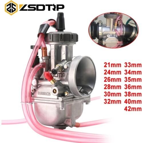 ZSDTRP New Universal Motorcycle Motorbike 21 24 26 28 30 32 33 34 35 36 38 40 42mm PWK Carburetor Carb For Keihin 2T 4T engine