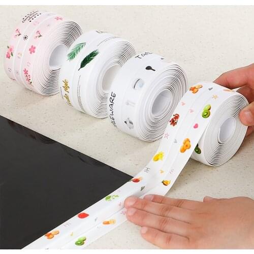 Bathroom Shower Sink Bath Sealing Strip Tape White PVC Self adhesive Waterproof Anti-mould Wall Sticker for Bathroom Kitchen