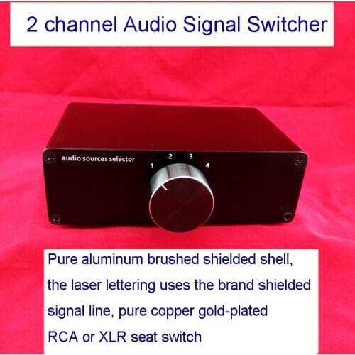 Amplifier Speaker Switch Stereo 4 Channel / 4 Select 1 / 3 Selects 3 Bidirectional / Gold Plated Pure Aluminum Brushed Case H139