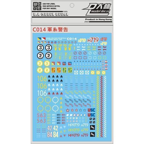 D.L high quality common Caution Details Decal water paste C014 For Bandai Military Hangar Gundam DL093