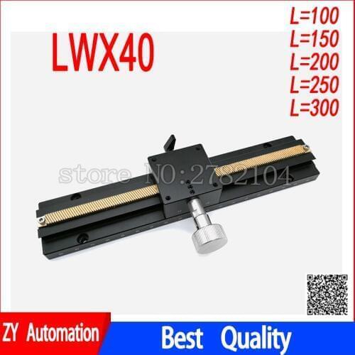 X Axis Long-range Dovetail Trimming Slide Dovetail Slide Table Sliding stage Manual Displacement Platform LWX40 40*40mm
