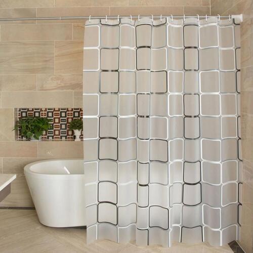 42 Polyester Shower Curtain Liner Translucent Mildew PEVA Curtain For Bathroom Shower Curtain With Quality Hooks