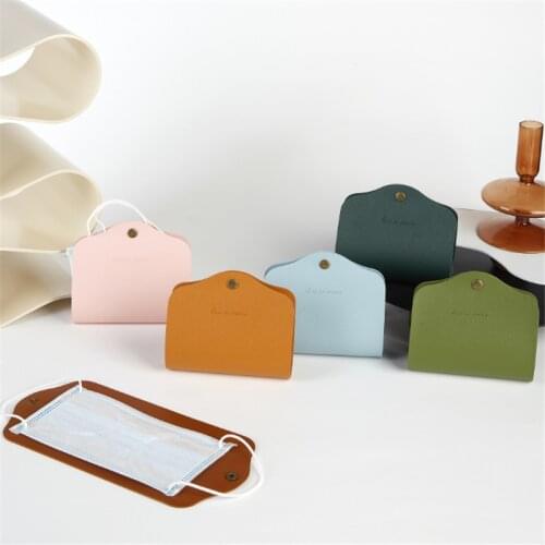 Mask Storage Clip Double Sided Leather Mask Temporary Storage clip foldable compact and fresh Portable Dust Mask Storage Box