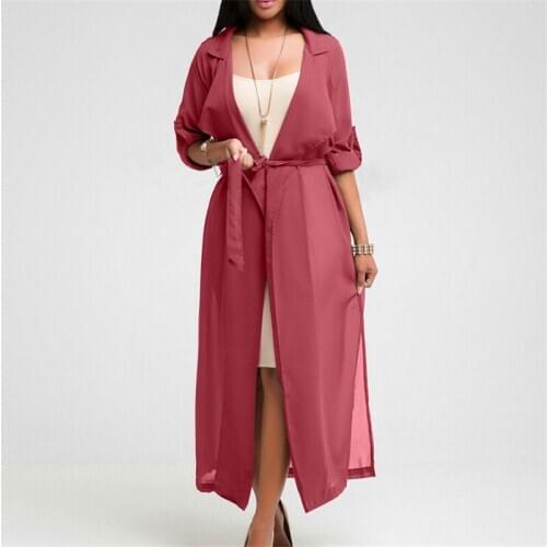 Women Long Sleeve Casual Cardigan Coat Jacket Ladies Casual Chiffon Evening Party Oversized Maxi Jacket See Through Casual Coat