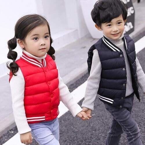 Autumn Winter Girls Casual Vest Jacket Children Outerwear Coats for Girls Vest Infant Baby Down Vest Sleeveless Kids Warm Jacket