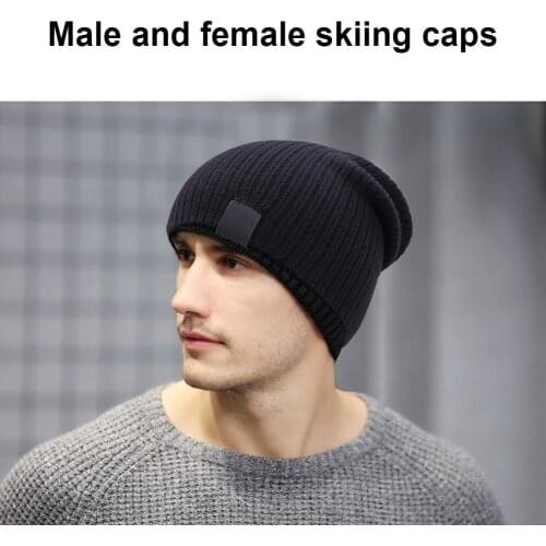 Winter Beanies Knitted Hat Outdoor Bonnet Skiing Hat Soft Cap for Men Women