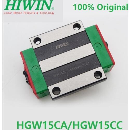 100% original Hiwin brand HGW15CA HGW15CC Linear Flange block carriage bearing for HGR15 linear guide rail CNC parts 3D printer