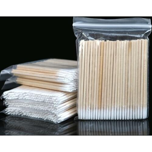 100pcs Cotton Buds Swabs 7cm Long Wooden Handle Tattoo Makeup Microblade Cotton Swab Sticks Makeup Cotton Swabs