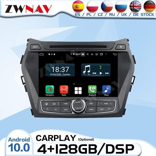 128G 2Din Android Radio Receiver For Hyundai IX45 Sante Fe 2013 2014 2015 2016 2017 2018 Audio Stereo Video Player GPS Head Unit