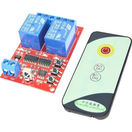 2 Channel Infrared Receiver IR Relay Driver Board Module Remote Control 12V