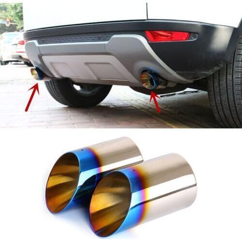 2pcs Blue Tail Tthroat Exhaust Pipe For Land Rover Discovery Sport 2015