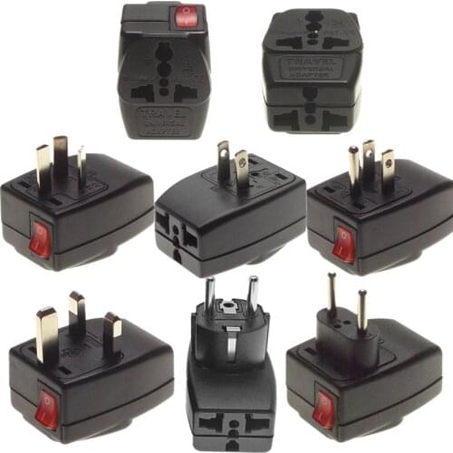 2 Way Multi Outlet Electrical Plug Adapter Universal Socket Convert UK/US/AU/EU/FR/China/Japan With LED Mian Switch WONPRO Brand