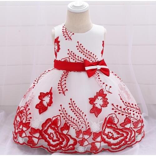 2019 summer infant Baby Girl Dress Lace white Baptism Dresses for Girls 1st year birthday party wedding baby clothing Newborn