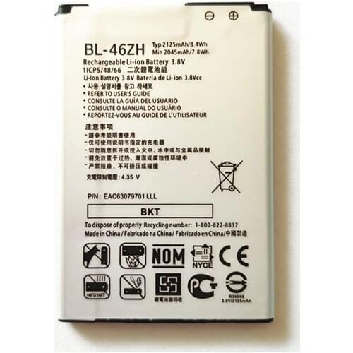 2019 New BL-46ZH Battery for LG K7 K8 K89 LS675 LS675 M1 M1V MS330 US375 X210 AS330 K332 K350N K371 K373 smart Phone 2125mAh