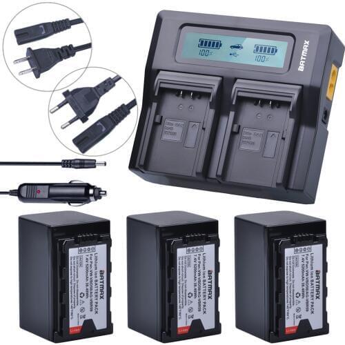 3Pcs 5200mAh VW-VBD58 VBD29 VBD58 VBD78 Batteries + Rapid LCD Dual Charger Kits for Panasonic AJ-HPX260MC,HPX265MC,PX270,PX280MC