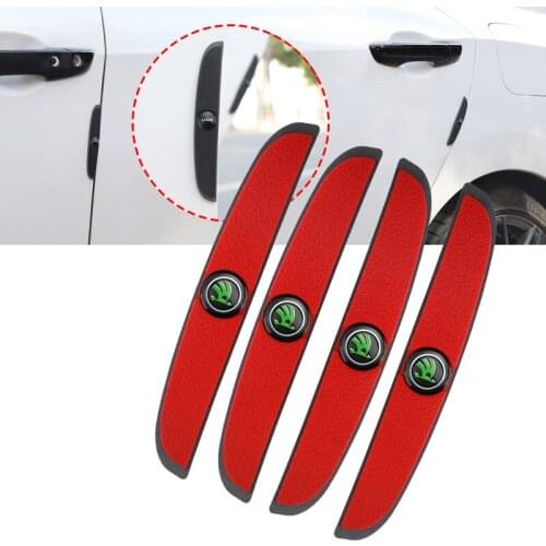 4Pcs Rubber Anti-collision Trim Door Edge Guard Stickers For Skoda Fabia Kamiq Karoq Kodiaq Octavia Rapid Scala Superb