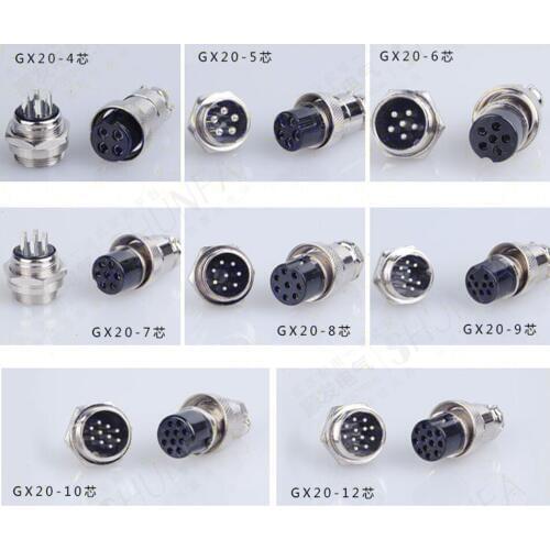 5set GX20 9-Pin XLR Aviation plug Ham Radio 20mm for Power equipment Soldering GX20-9