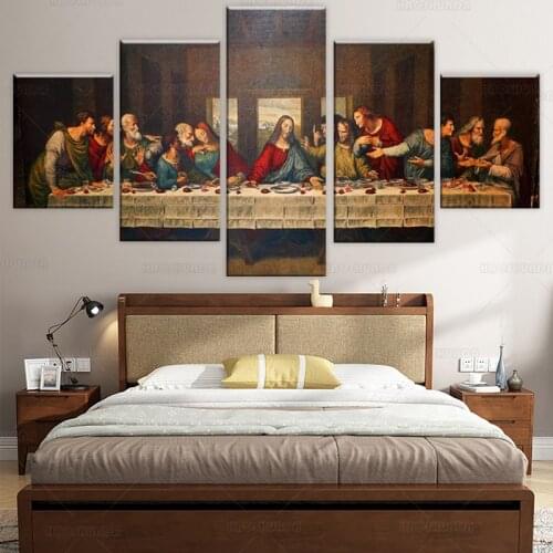 5 piece Paintings Canvas Picture Living Room Wall Art 5 Pieces Last Supper Landscape Painting HD Prints Jesus Christ Posters