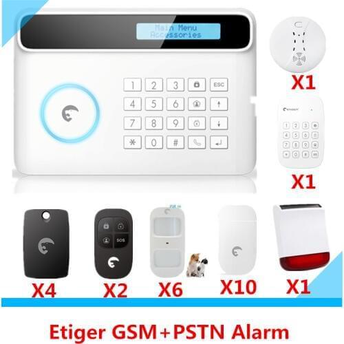 DHL Free Shipping 433Mhz Wireless GSM Alarm System LCD Display Home Smart Alarm System With App Control