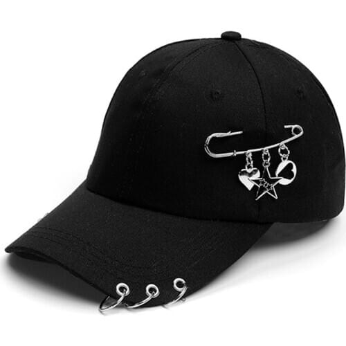 Unisex hat Punk Gorras Bone Masculino Feminino Beisbol Hip Hop Baseball Caps Creative Unisex Creative Piercing Ring Baseball Cap