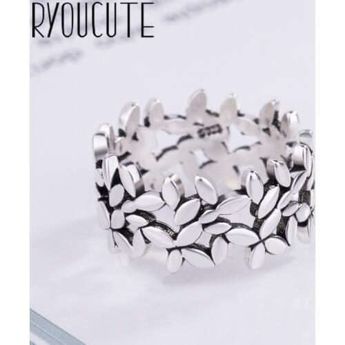 Bohemian Vintage Silver Color Leaf Rings for Women Fashion Statement Jewelry Adjustable Finger Ring Girls Gifts