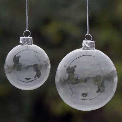 125pcs/pack Diameter=8cm Small Size Transparent Glass Globe Christmas Day Ornament Home Wedding Party Decoration Hanging Ball