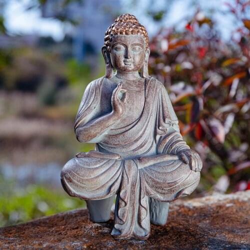 Buddism Meditation Buddha Statue Sculpture Handmade Figurine Miniatures Garden Ornament Home Decoration Accessories Living Room