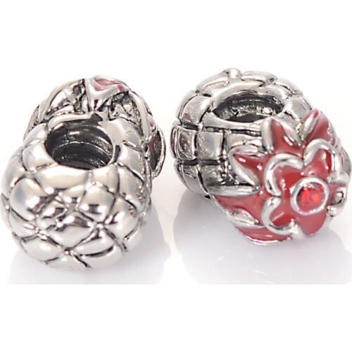 Beads,Alloy European Style Large Hole Beads Pineapple 10*14mm Fits All Popular Brand Bracelet,Troll Charm Bracelet