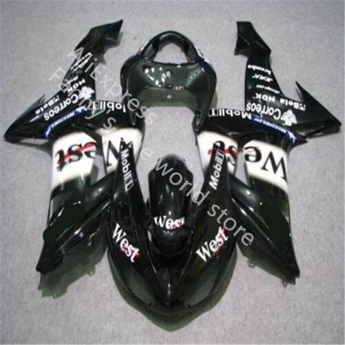 Black white west fairing kit for KAWASAKI ZX-10R 06 07 ZX10R 2006-2007 ZX 10R 06-07 2006 2007 fairing