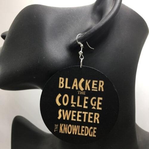 Blacker College Sweeter The Knowledge Wooden Earrings