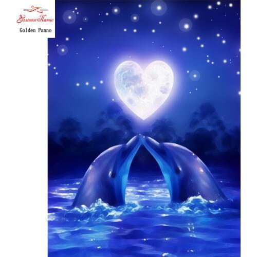 DIY Diamond Painting Dolphin lovers Cross Stitch Diamond Embroidery pattern Rhinestone Mosaic Diamond wall stickers home decor