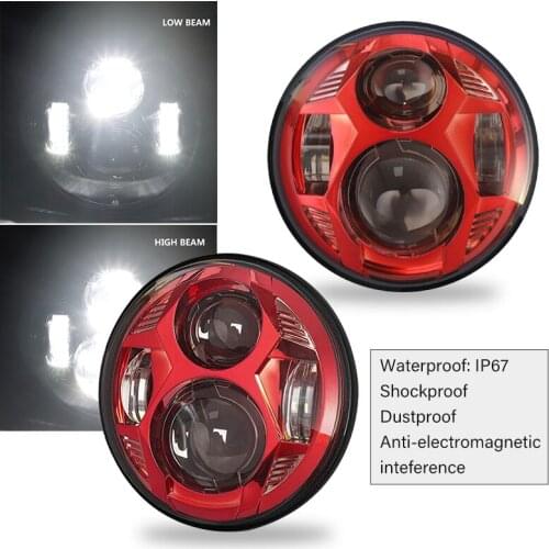 For Harley Led 5-3/4" 5.75" LED Projection Moto Headlight For Harley Sporster XL 1200 883 Dyna Glide Fat Bob Street Bob