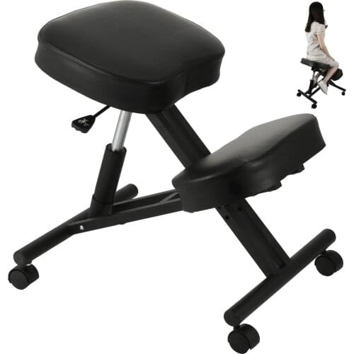VEVOR Ergonomic Kneeling Chair Adjustable Kneeling Stool Thick Comfortable Cushions for Office Home Balancing Back Body Shaping