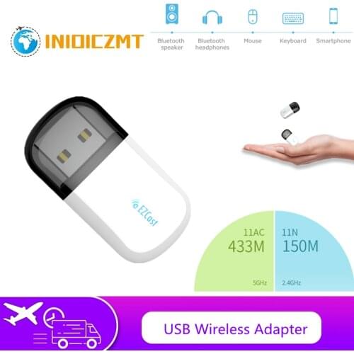 INIOICZMT EZC-5200BS Lan USB Ethernet Dual Band 2.4G & 5G Mini Network WiFi Adapter Wi fi Dongle Bluetooth Receiver Network Card