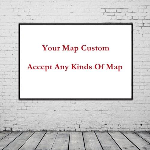 Map Custom Accept Any Kinds Of Map Photos Custom Canvas Painting Decorative Poster Living Room Home Decoration School Supplies