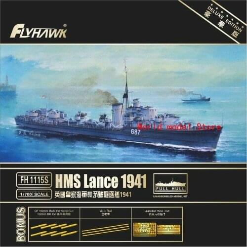 Flyhawk FH1115S 1/700 HMS Lance 1941 (Deluxe Edition) Plastic Model Building Kit