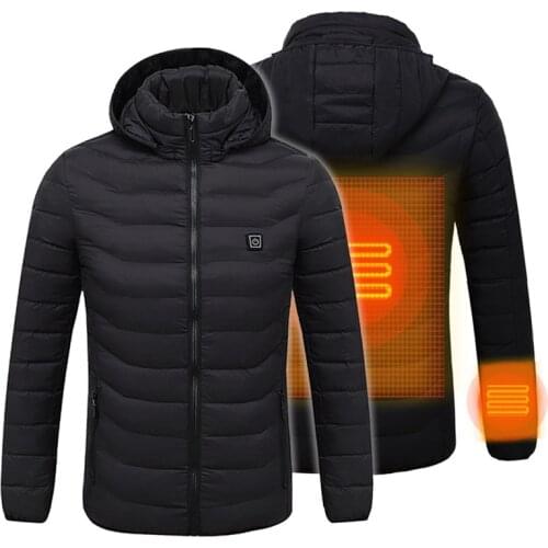 Hunting Fishing Camping Hiking Outdoor Sports USB Electric Battery Heated Jacket Heating Hoodie Cloth Warmer Coats Best Gift