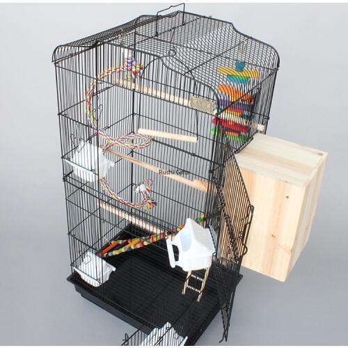 With Accessories Large Bird Cage Metal Bird House Iron Parrot Cage Metal Peony Wren Breeding Cage Nest Bed Iron Pigeon Supplies