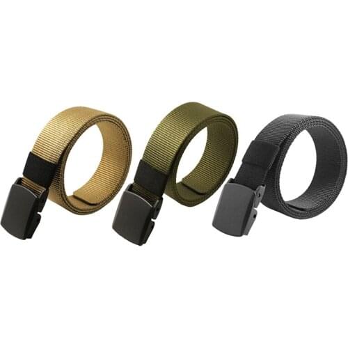 Mens Fashion Outdoor Sports Nylon Waistband Canvas Web Belt Black